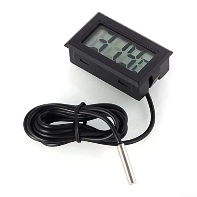 Abbildung von HpLive Mini LCD Digital Thermometer Temperatur Tester mit Externem Sensor für Kühlschrank, Gefrierschrank, Aquarium, Sonde (5m Kabel)