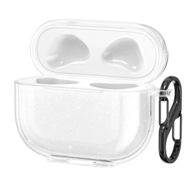 Abbildung von kwmobile Hülle kompatibel mit Apple AirPods 3 Glitzer Case aus TPU Silikon Kopfhörer Schutzhülle Tasche in Transparent