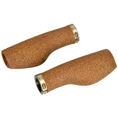 Abbildung von Ergotec Fahrradlenkergriff Fahrradgriff Korkgriff Humpert Kyoto ALU Schraubklemmung 130 mm braun
