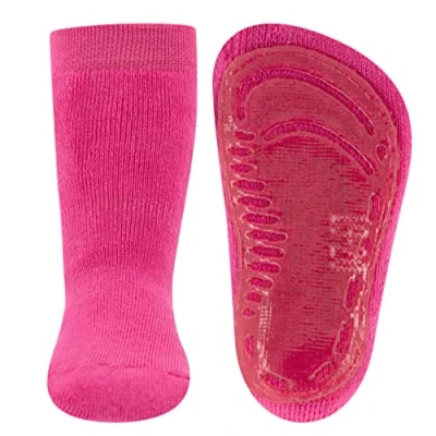 Abbildung von EWERS Stoppersocken SoftStep Uni, Socken mit Anti Rutsch Sohle für Jungen und Mädchen, 1 Paar rutschfeste Kindersocken Gummisohle, Phlox (Pink), Größe 39 42
