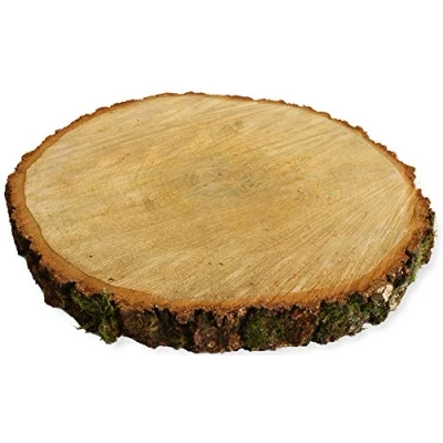 Abbildung von Große Holzscheibe zum Basteln oder Dekorieren 1 Stück naturbelassene Baumscheibe aus Birkenholz mit 35 40 cm Durchmesser runde Holz Birkenscheibe als Deko Holzplatte Holzdeko