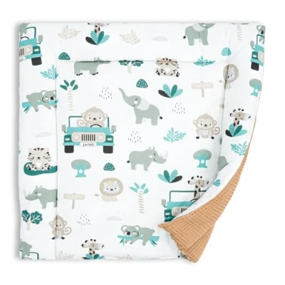Abbildung von Wickelauflage für Babys 72 x 75 cm Weiche Baumwolle, Abwaschbar Wickelkommode &amp; Wickeltischauflage Afrika