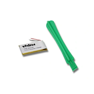 Abbildung von vhbw 1x Akku kompatibel mit Apple iPod Nano 6G, 6. Generation MP3 Player Musik (110 mAh, 3,7 V, Li Polymer)