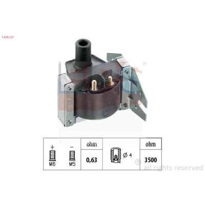 Abbildung von EPS 1.970.127 Zündspule AUDI: 90 B3, 80 B2, 100 C3 Limousine