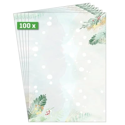 Abbildung von SIGEL DP481 Briefpapier Weihnachten &quot;Christmas Forest Watercolor&quot;, A4, 100 Blatt, aus nachhaltigem Papier