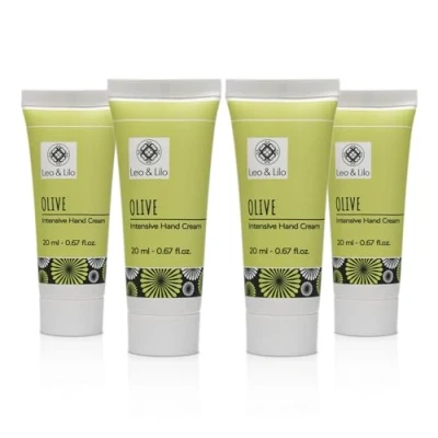 Abbildung von Leo &amp; Lilo 4er Set Handcreme Olive 20 ml Intensive Pflege für trockene Hände Mit pflanzlichen Bio Ölen und Olivenblattextrakt