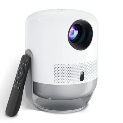Abbildung von Beamer, 360 Drehbarer Projektor Mit WiFi Bluetooth Full HD 1080P Unterstützung Elektrischer Fokus, 200&#039;&#039; Display Kompatibel TV Stick/HDMI/USB/AV/Laptop/iPhone/Android