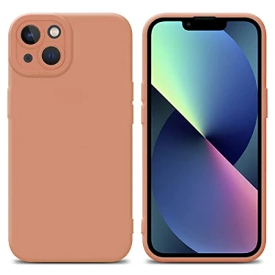 Abbildung von Cadorabo Hülle kompatibel mit Apple iPhone 14 Schutzhülle TPU Silikon Case Liquid Design Kameraschutz Slim Kratzfest Weiche Gummi Rundumschutz für in Orange