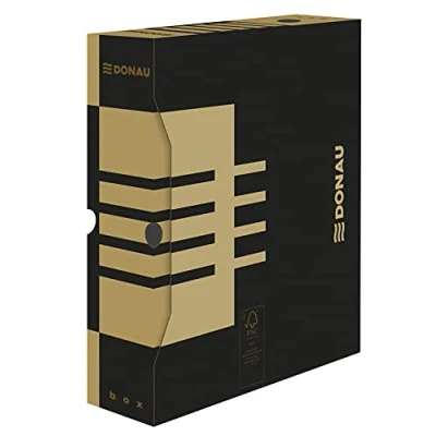 Abbildung von DONAU 7660301FSC 02 Archivbox aus recyceltem Karton, 20er Pack, A4/ 8 cm/B Rückenbreite, Braun