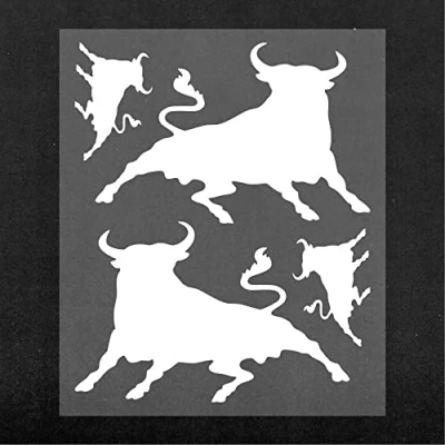 Abbildung von 4R Quattroerre.it 15743 Vorgeschnittene Aufkleber Stier, Weiß, 13.5 x 16 cm