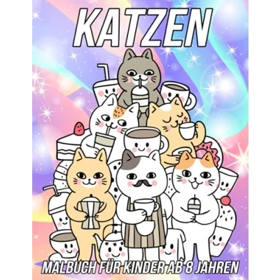 Abbildung von Katzen Malbuch für Kinder Ab 8 Jahren: Lustige, süße und einzigartige Malvorlagen Mädchen Jungen mit schönen Katzenzeichnungen