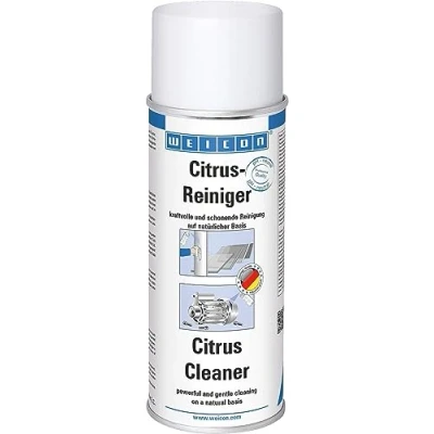Abbildung von WEICON Citrusreiniger, Universalreiniger, 400 ml, transparent Reinigungsspray (geprüfte Wirkung nach DIN EN 1276 und 1650)