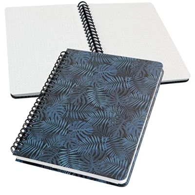 Abbildung von SIGEL JN602 Spiralblock Notizblock Bullet Journal Jolie, ca. A5, dot Lineatur, 120 Seiten, blau/schwarz, vegan, aus nachhaltigem Papier hergestellt
