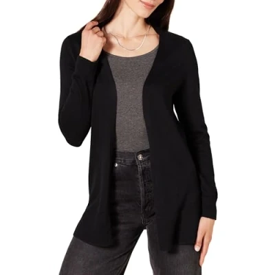 Abbildung von Amazon Essentials Damen Leichte Strickjacke, Vorne Offen (Erhältlich In Übergröße), Schwarz, S