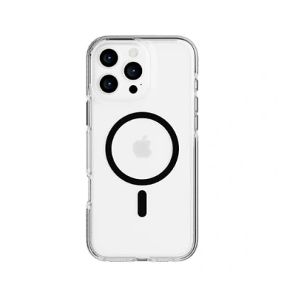 Abbildung von tech21 EvoCrystal für iPhone 16 Pro Max kompatibel mit MagSafe Aufprallschutz Hülle 15x nach Militärstandard getestet in Schwarz