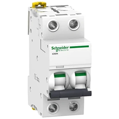 Abbildung von Schneider Electric A9F74232 IC60N Schutzschalter, Acti9, 2P, 32A, C Krümmung 50/60 Hz, Weiß