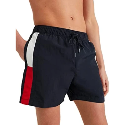 Abbildung von Tommy Hilfiger Medium Drawstring Badeshorts, Herren, Größe: Medium, Desert sky