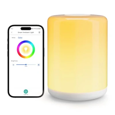 Abbildung von meross WLAN LED Nachttischlampe Touch Dimmbar, Funktioniert mit Apple HomeKit, RGBWW Smart Nachtlampe Timer für Kinder, WiFi Tischleuchte Kabel, Alexa und Google Home