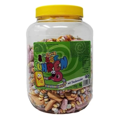 Abbildung von Cool 100 süsse Uhren aus Traubenzucker Dextrose in der wiederverschließbaren Dose, 1er Pack (100 x 13,5 g)