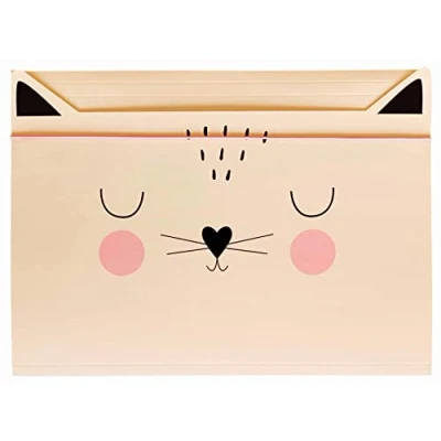 Abbildung von Interdruk A4 Gummizug Zeichenmappe für Kinder aus Starkem Karton Soft Touch Innen und Außen Bedruckt Form Katze, 5902277329530, A4+
