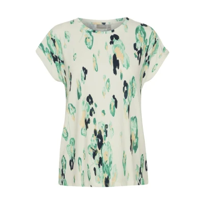 Abbildung von Fransa SEEN Tshirt print, Damen, Größe: Small, Brook green aop ms