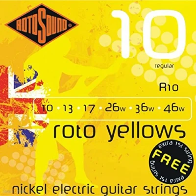 Abbildung von Rotosound Roto Yellows R10 Saiten für E Gitarre, 10 46