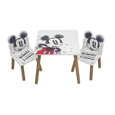 Abbildung von DISNEY Nixy Kids Mouse Holztisch und 2 Stühle, Set, Mickey Maus, Mittel
