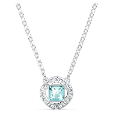Abbildung von Swarovski Angelic Square Halskette, Blau, Rhodiniert, Amazon Exklusiv