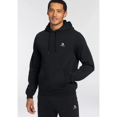 Abbildung von Converse Embroidered STAR Chevron Brushed BACK Hoodie Unisex Kapuzenpullover, Größe: Small, Black