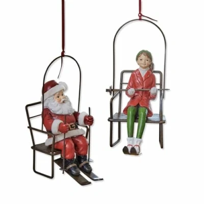 Abbildung von Loberon Anhänger 2er Set Ponta, aufwendige Handbemalung, Zwei Filigrane Designs, nostalgischer Charme, Weihnachten, Weihnachtsdekoration, Polyresin, Polyester, bunt