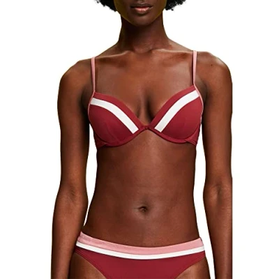 Abbildung von Esprit Tayrona PAR Padded Plunge Bikinitop, Damen, Größe: 38xB, Dark red