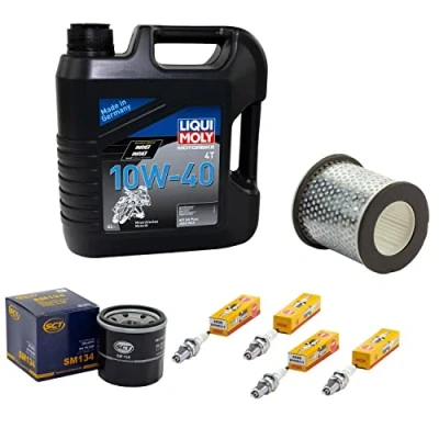 Abbildung von Wartungspaket Öl 4L + Luftfilter Ölfilter Zündkerzen für Yamaha XJ 900 XJ900 Diversion 4KM Baujahr 1995 2003