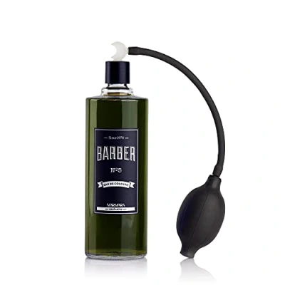 Abbildung von BARBER MARMARA No.5 Eau de Cologne Herren mit Ballpumpe Zerstäuber im Glas Flacon 1x 500ml After Shave Men Duftwasser Rasierwasser Männer Erfrischt kühlt Barbershop Spray Body