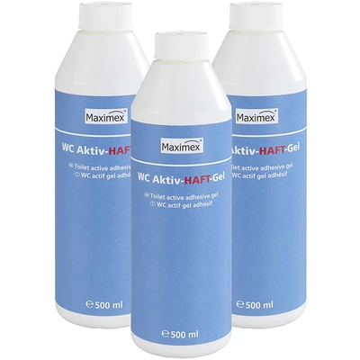 Abbildung von Maximex WC Reiniger &quot;Aktiv Haftgel&quot;, (Set), 3x500 ml, flüssiger für hygienische Sauberkeit, Ozean Duft