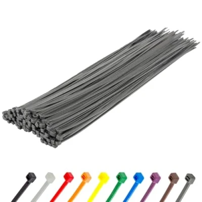 Abbildung von Gocableties Kabelbinder 100 Stück Silber, 450 mm x 9,0 mit 79,4 kg Zugfestigkeit, extra starkes, UV Beständig Set
