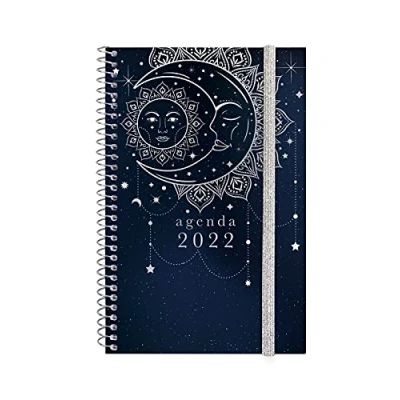 Abbildung von Finocam Terminkalender 2022 Wochenplaner, von Januar bis Dezembre (12 Monate) E5 117x181 mm Spirale Design Collection Moon Internationale