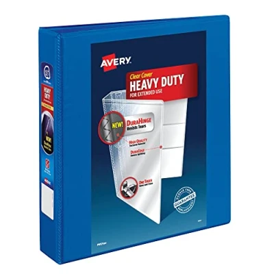 Abbildung von Avery Heavy Duty View 3 Ring Binder, 1.5&quot; One Touch Slant Ring, Holds 8.5&quot; x 11&quot; Paper, 1 Pacific Blue Binder (79722)