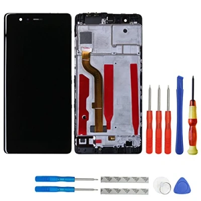 Abbildung von swark LCD Display Kompatibel mit Huawei P9 Standard EVA L09 L19 L29 Touchscreen Bildschirm Digitizer Assembly Glas + Rahmen+Tools (Schwarz)