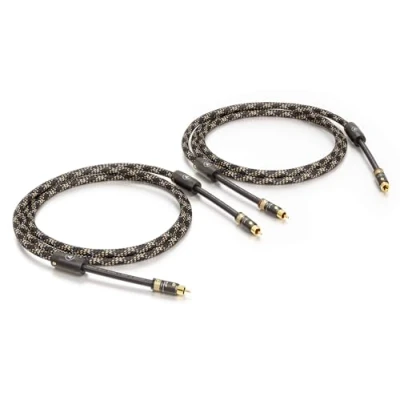 Abbildung von VIABLUE NF S1 Silver Quattro Cinchkabel * Analog/NF Audiokabel Mono 1 Paar 4 Fach Abschirmung Verzinnte OFC Litzen T6s Cinchstecker (RCA)* Ferritfilter 50 cm 0.5 m
