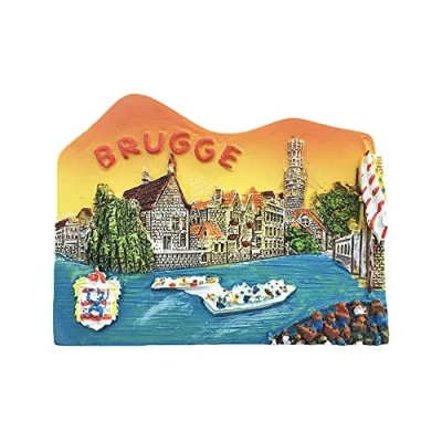 Abbildung von 3D Belgien Brugge Bruges Kühlschrankmagnet Touristische Souvenirs Harz Magnetische Aufkleber Home &amp; Kitchen Dekoration aus China