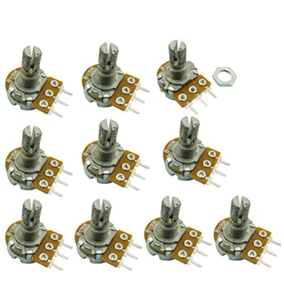 Abbildung von Aihasd 10PCS B100K 100K Ohm Adjustment Single Linear Rotary Taper Potentiometer Shaft 15mm