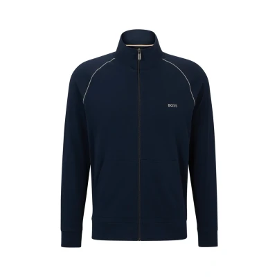 Abbildung von BOSS MIX &amp; Match Zipper , Stretch Sweatjacke, Herren, Größe: 3XL, Dark blue
