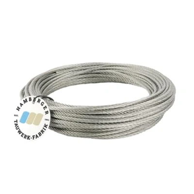 Abbildung von 30 Meter 4mm Edelstahldrahtseil 7x7 V4A Inox rostfrei Drahtseil Stahlseil Geländerseil