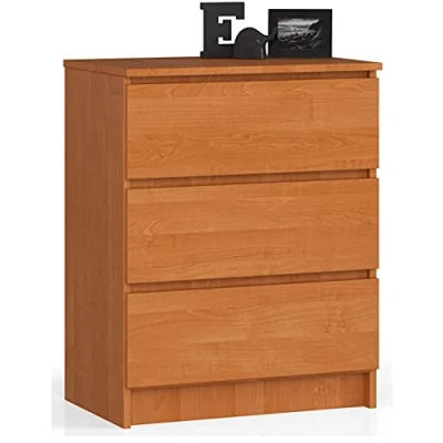 Abbildung von Home Collective Kommode in Erle mit 3 geräumigen Schubladen, 60 cm breit, 77 hoch Schlafzimmer Flur Wohnzimmer Organizer Schubladen Holz Highboard Sideboard Schrank