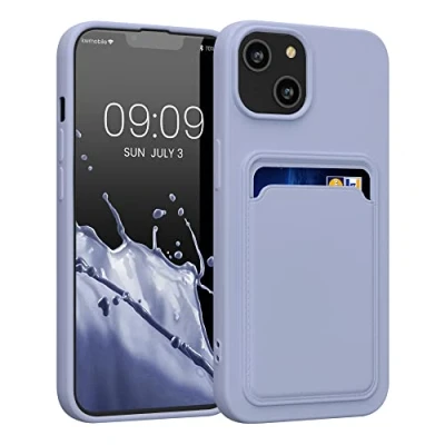 Abbildung von kwmobile Handyhülle kompatibel mit Apple iPhone 14 Hülle Handy Cover Fach für Karten in Lavendel