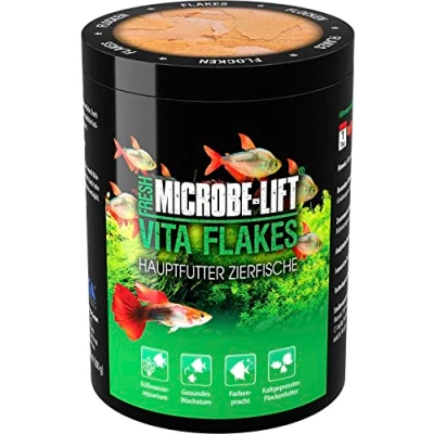 Abbildung von ARKA Vita Flakes 1000 ml Hochwertiges Flockenfutter als Alleinfutter, fördert Gesundheit und Vitalität von Fischen in Süßwasseraquarien