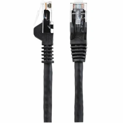 Abbildung von StarTech.com 5m Netzwerkkabel CAT6 LSZH(weniger Rauch, Halogenfrei) 10Gbit 650MHz 100W POE RJ45 U/UTP LAN Patch Kabel Schwarz, ETL Zertifizierung, 24AWG, Installationskabel (N6LPATCH5MBK)