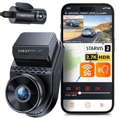 Abbildung von VANTRUE S1 Pro 2.5K 60FPS Dual Versteckte Dashcam mit WiFi, STARVIS 2 HDR Nachtsicht, Auto Vorne Hinten, Sprachsteuerung Dash Cam, Eingebautes GPS, 24 Std. Puffer Parkmodus, Max 512G