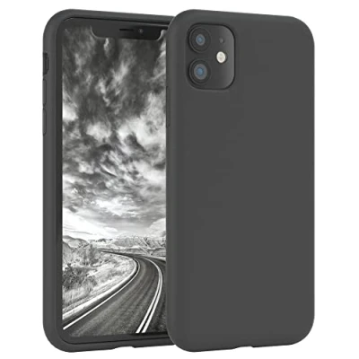 Abbildung von EAZY CASE Premium Silikon Handyhülle kompatibel mit iPhone 11, Slimcover Kameraschutz und Innenfutter, Silikonhülle, Schutzhülle, Bumper, Handy Case, Hülle, Softcase, Anthrazit