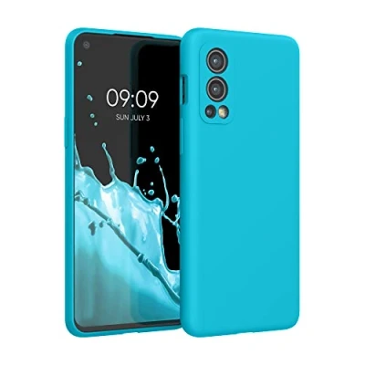 Abbildung von kwmobile Hülle kompatibel mit OnePlus Nord 2 5G Silikon Handy Case Handyhülle weiche Oberfläche kabelloses Laden Cool Glacier